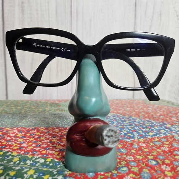 Alexander McQueen MCQ0032 64H 145 - Black Handmade Acetate Eyeglasses Frames - Picture 1 of 10